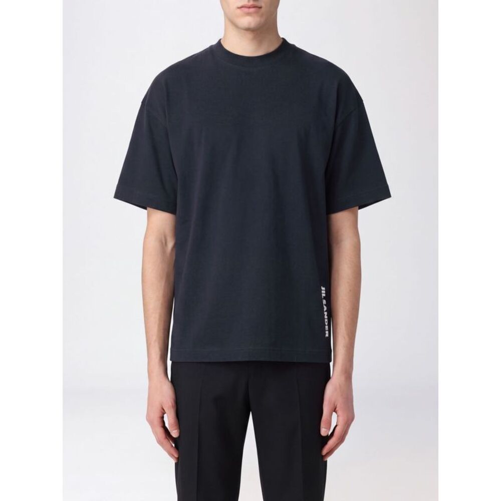 Jil Sander Men Jil Sander Relaxed Fit Cotton T-Shirt With Contrasting Logo